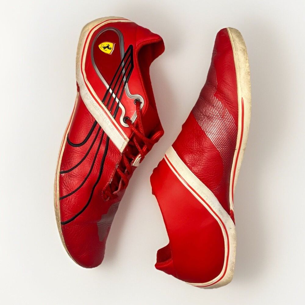 Puma X Ferrari Racing Red Leather Future Cat Remix 2 Sneaker Men Sz 13 304036 02